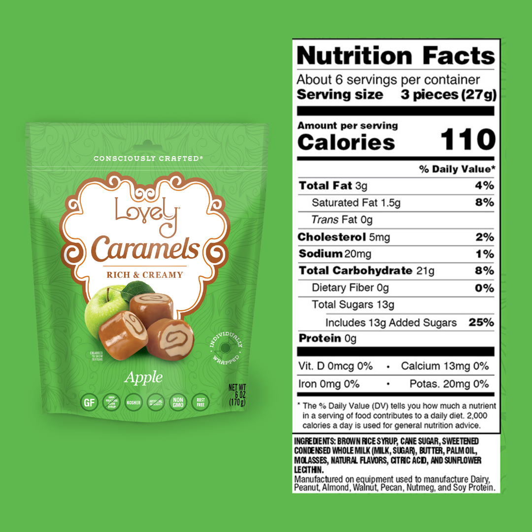 Caramel Apple Caramels 6 oz Gluten Free Candy Lovely Candy Company