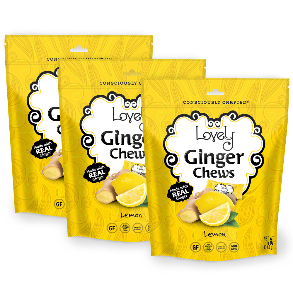 Lemon Ginger Chews 5 oz | Gluten Free Candy | Lovely Candy Company