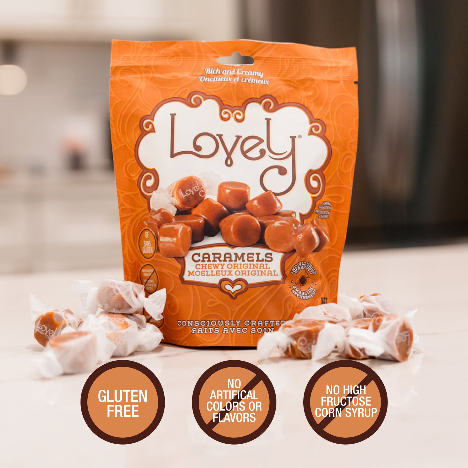 Original Caramels - Chewy Non-GMO Gluten-Free | Lovely Candy