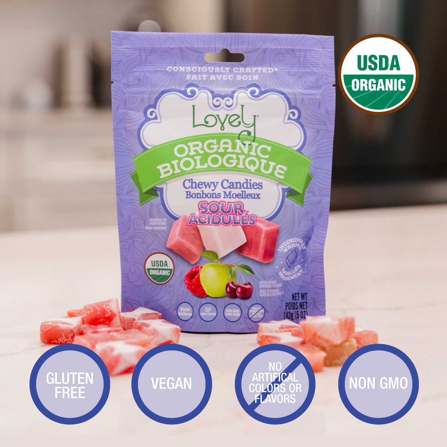 Organic Sour Chewy Candies