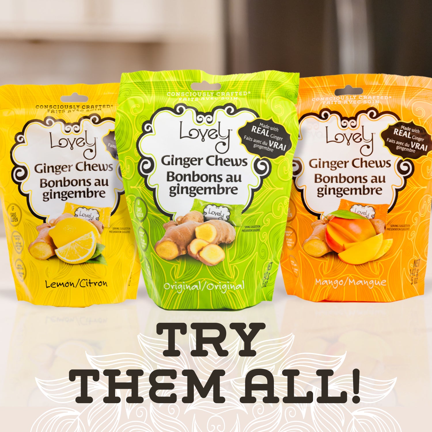 Lemon Ginger Chews - Sweet Spicy Real Ginger – Lovely Candy Company