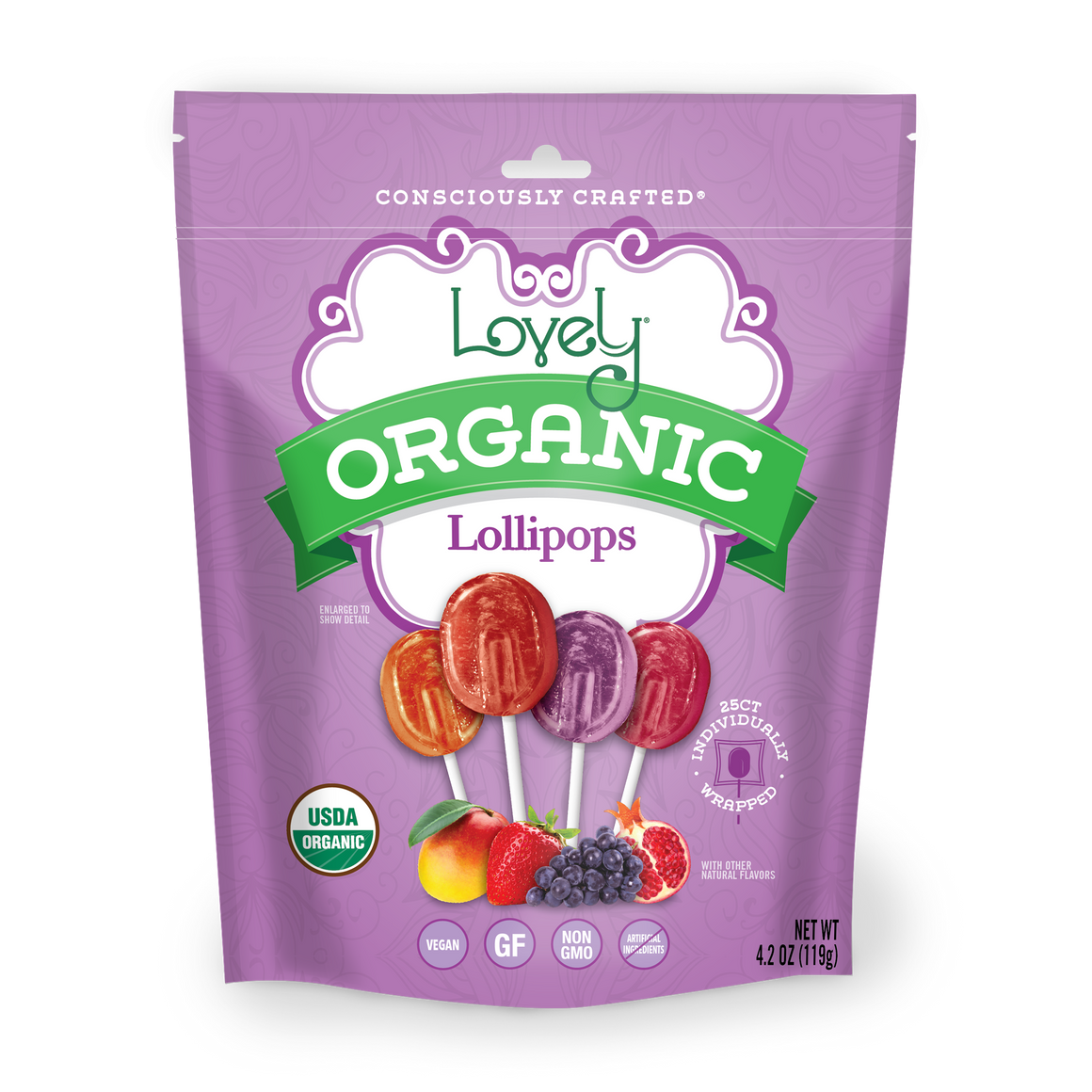 Organic Lollipops 7 oz | Gluten Free Candy | Lovely Candy Company