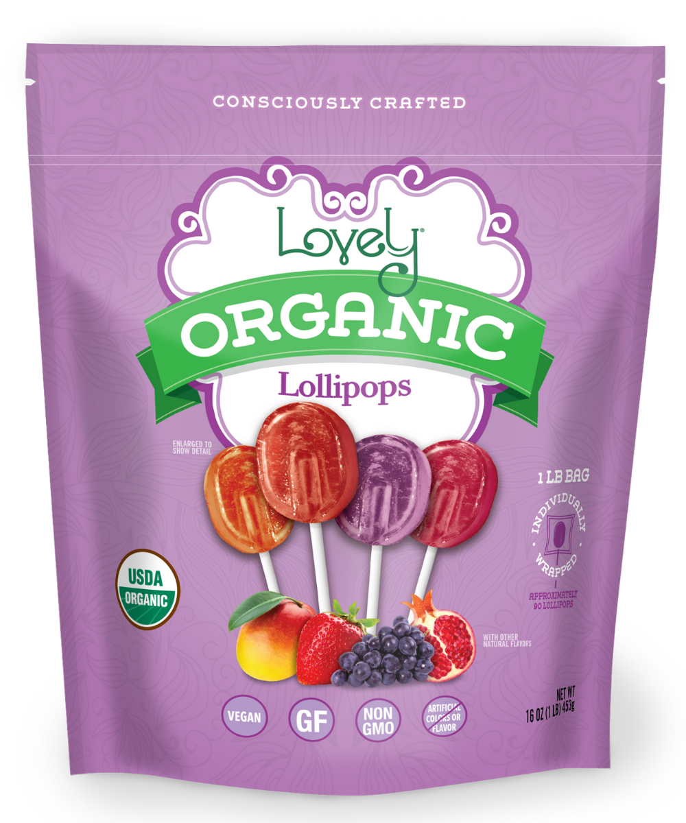 Organic Lollipops 7 oz | Gluten Free Candy | Lovely Candy Company